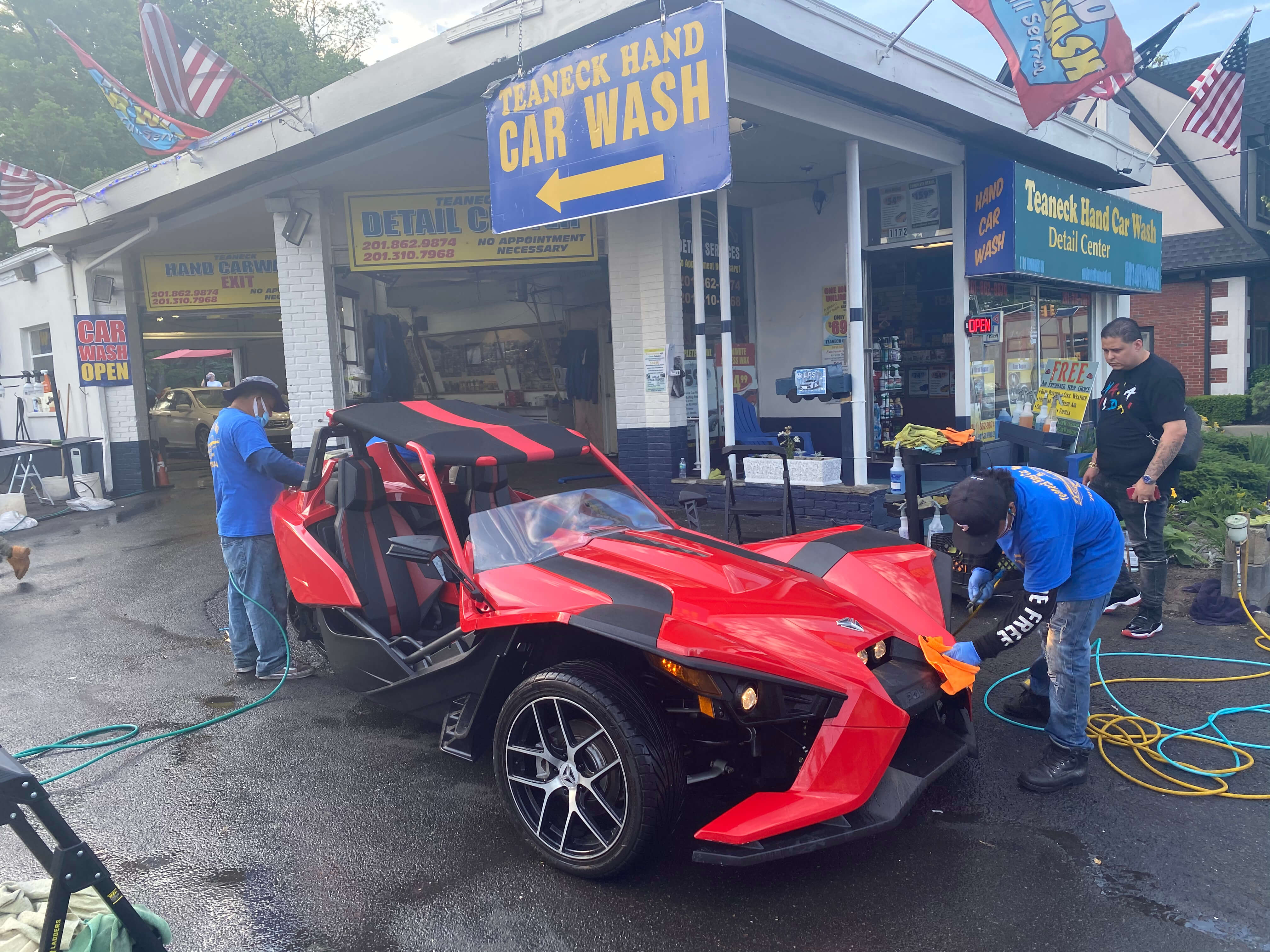 Polaris Slingshot detailed at Teaneck Hand Car Wash